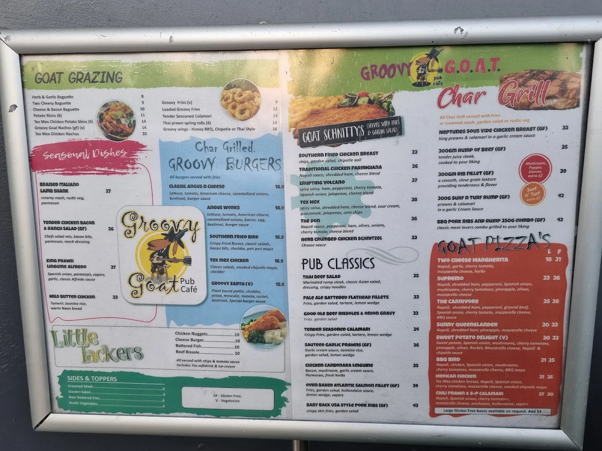 Menu, Groovy Goat