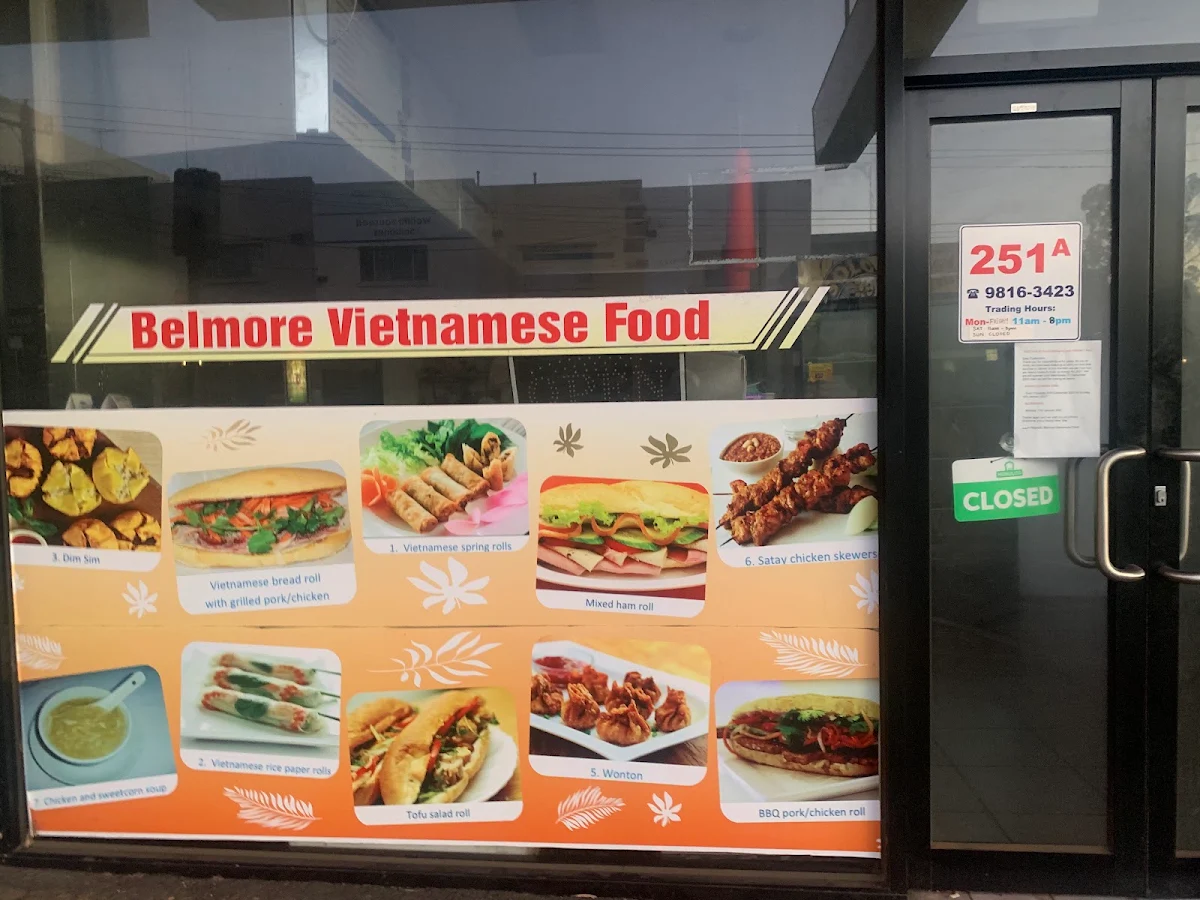 Menu, Belmore Vietnamese Food