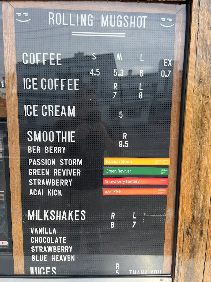 Menu, Rolling Mugshot
