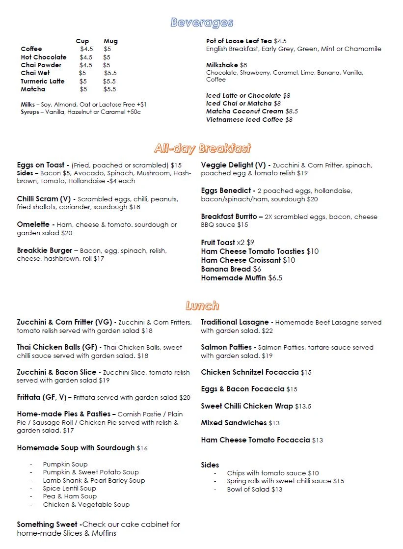 Menu, Food Coffee Friends