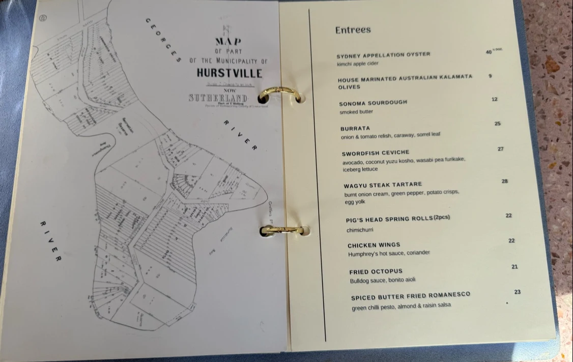 Menu, Humphrey's Hotel