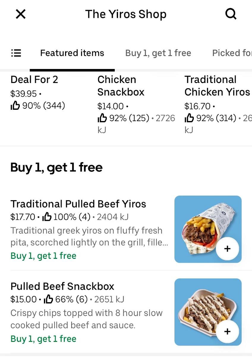 Menu, The Yiros Shop - Berrinba
