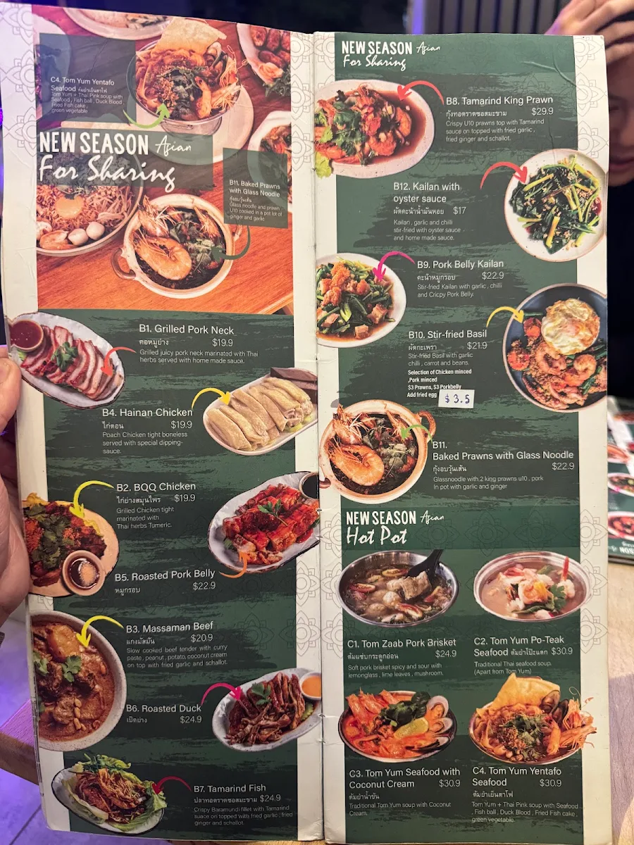 Menu, New Season Asian Thai