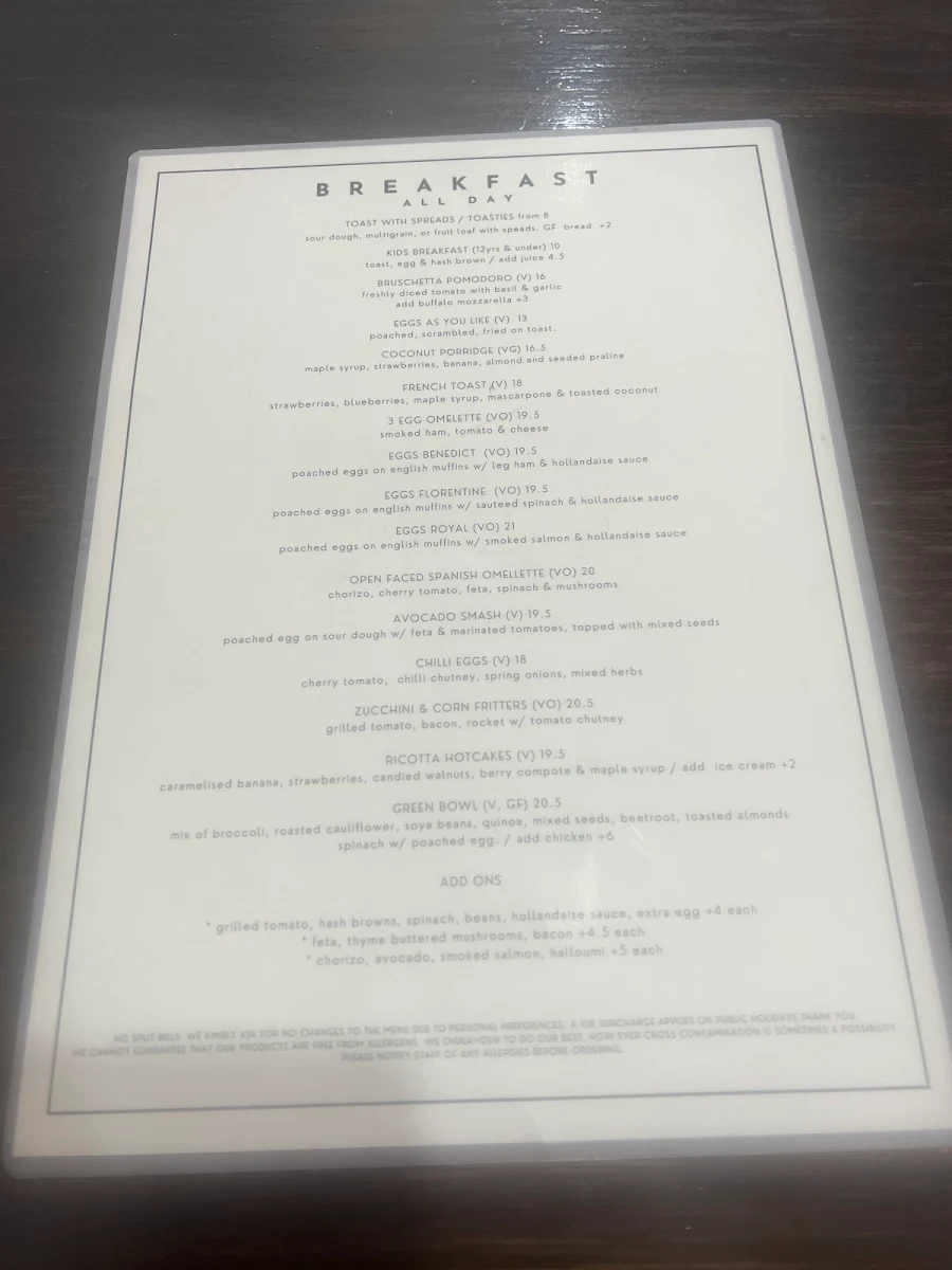 Menu, Sweet Lulus Cafe