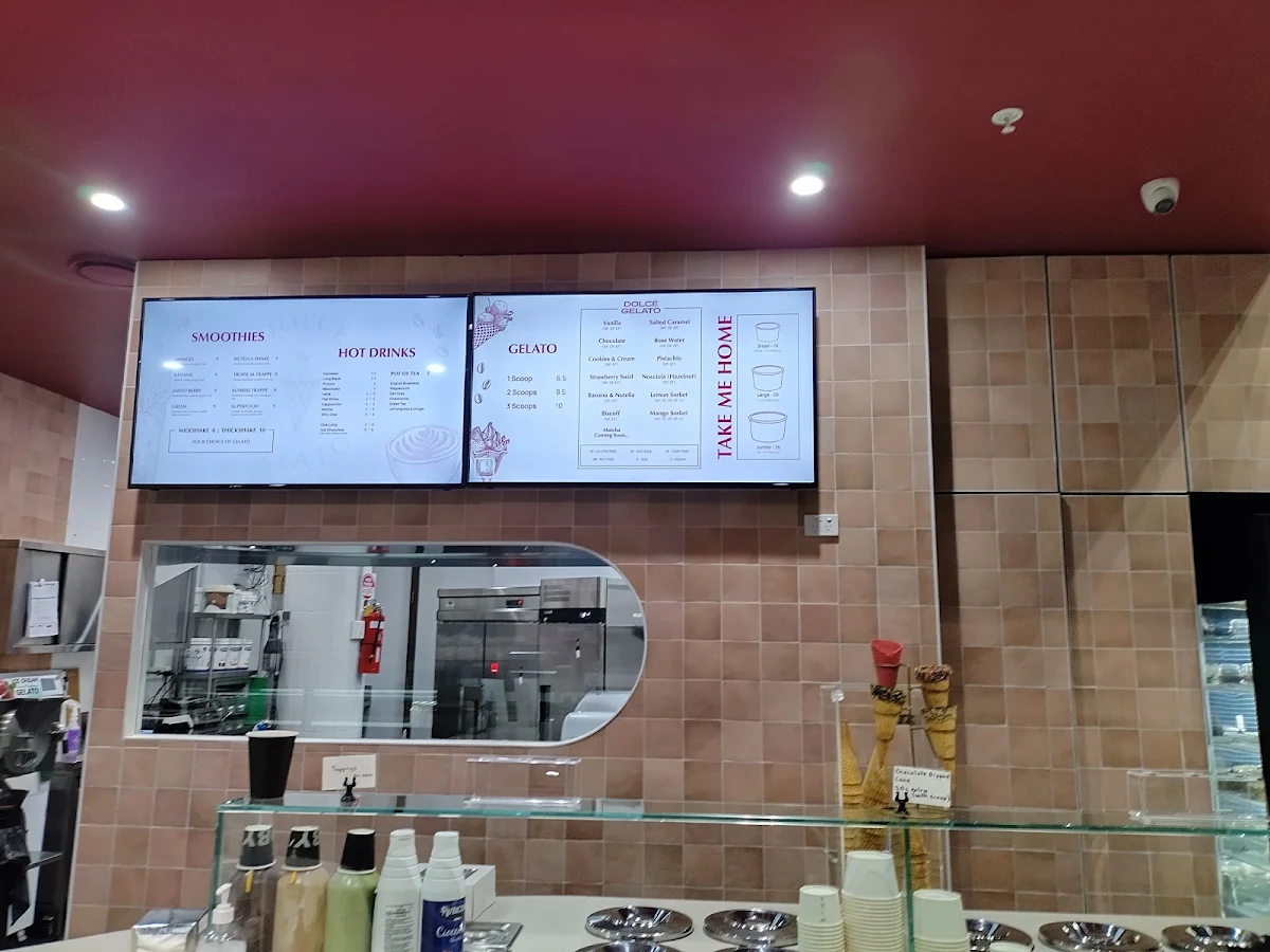 Menu, Dolce Bakehouse & Gelato