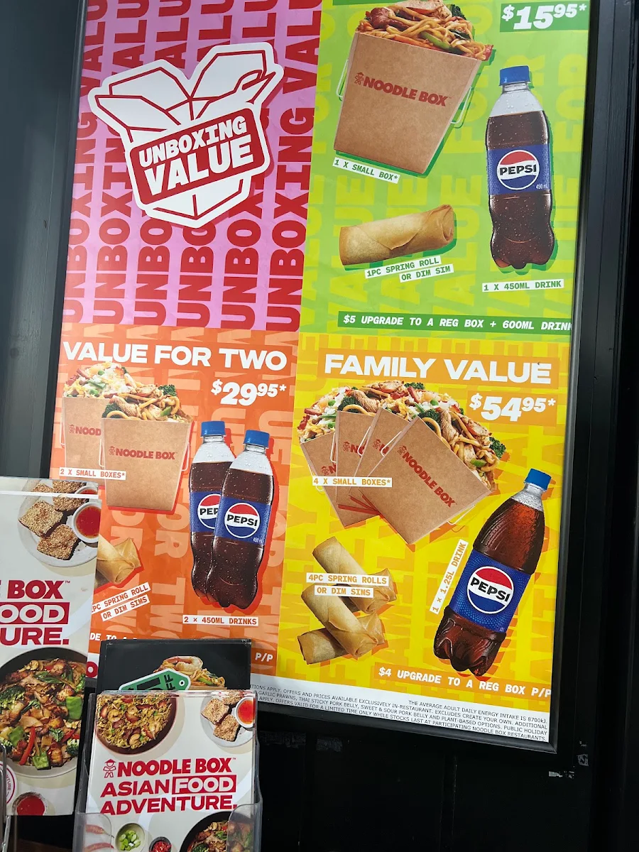 Menu, Noodle Box Unley