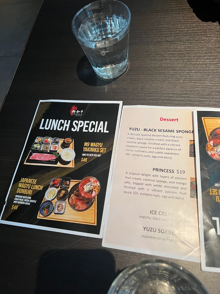 Menu, Marble Yakiniku