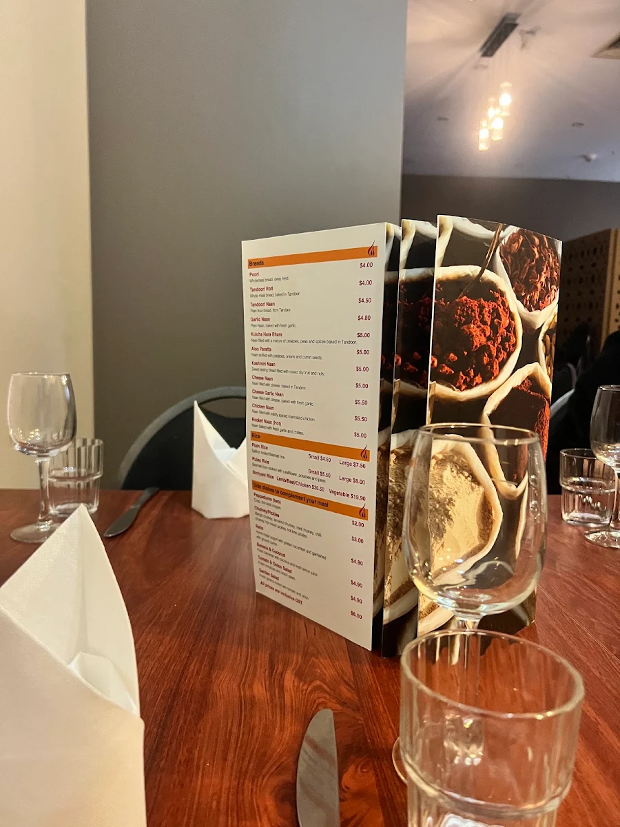 Menu, Chalisa Indian Restaurant