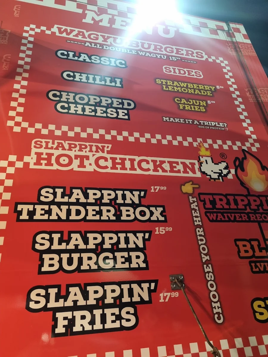 Menu, SMASH Burger Club x SLAPPIN’ Hot Chicken (Hallam)