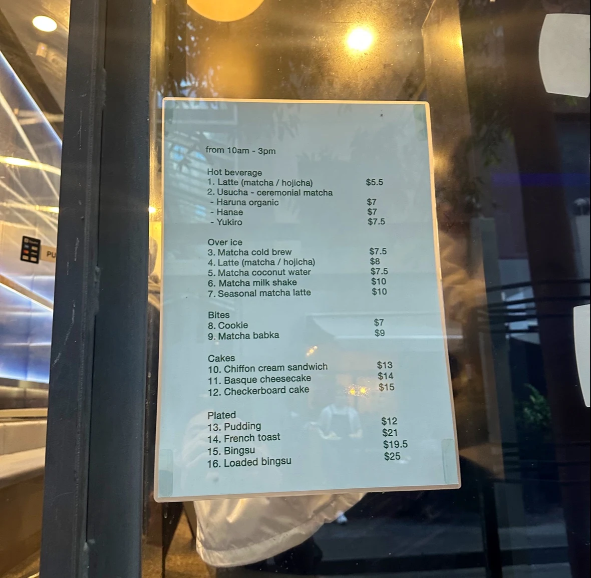 Menu, Pop Up - Matcha Mate