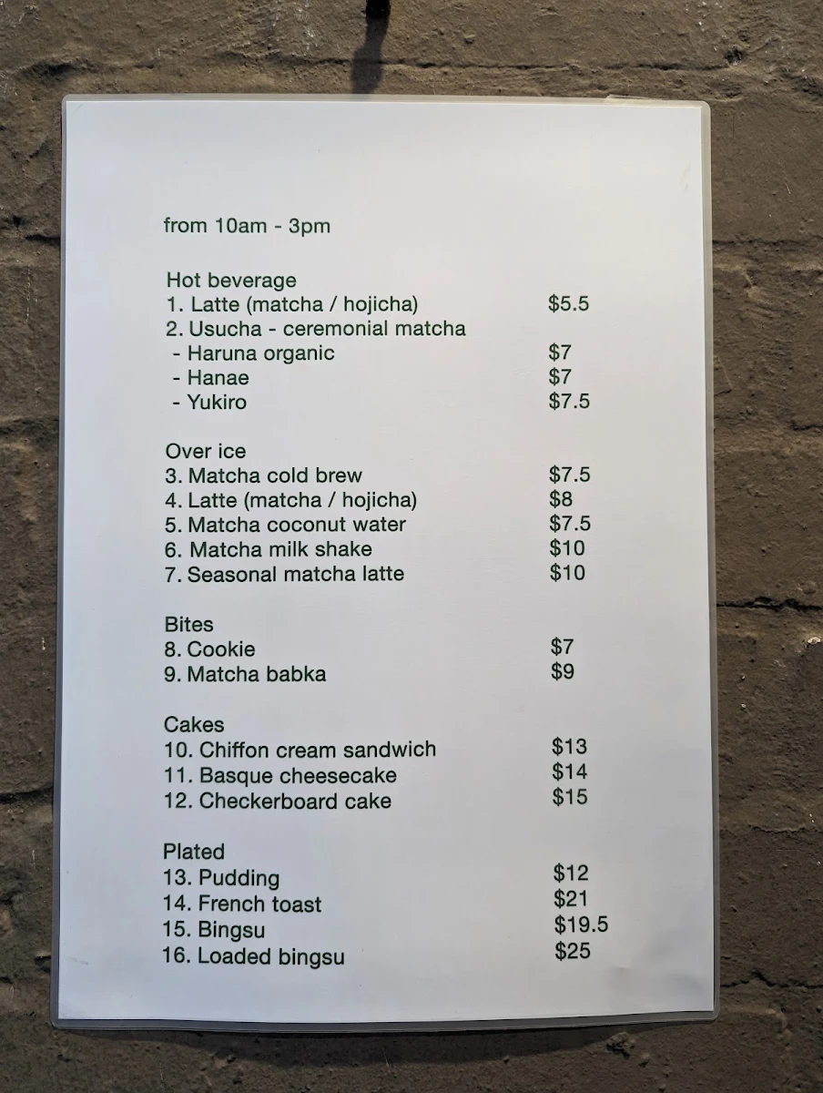 Menu, Pop Up - Matcha Mate