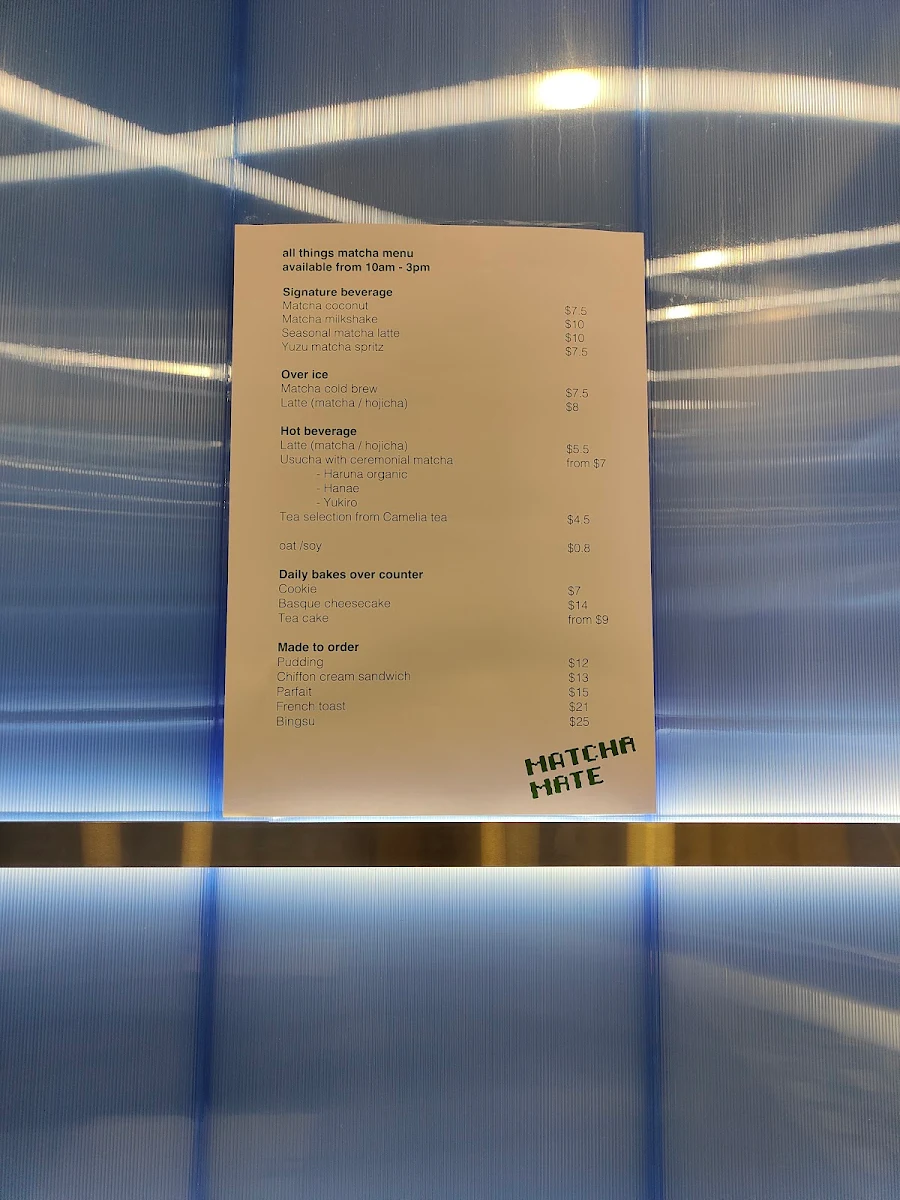 Menu, Pop Up - Matcha Mate