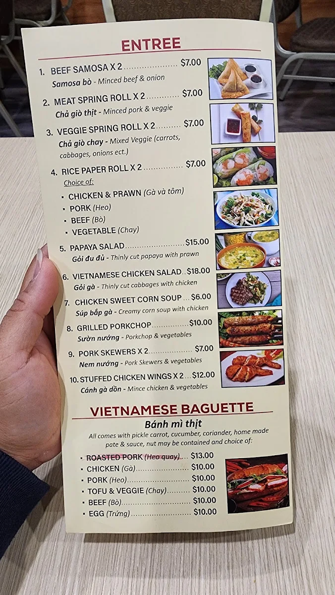 Menu, Thien Kim Vietnamese