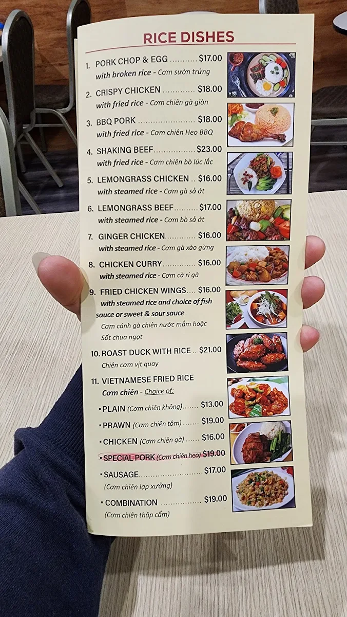 Menu, Thien Kim Vietnamese