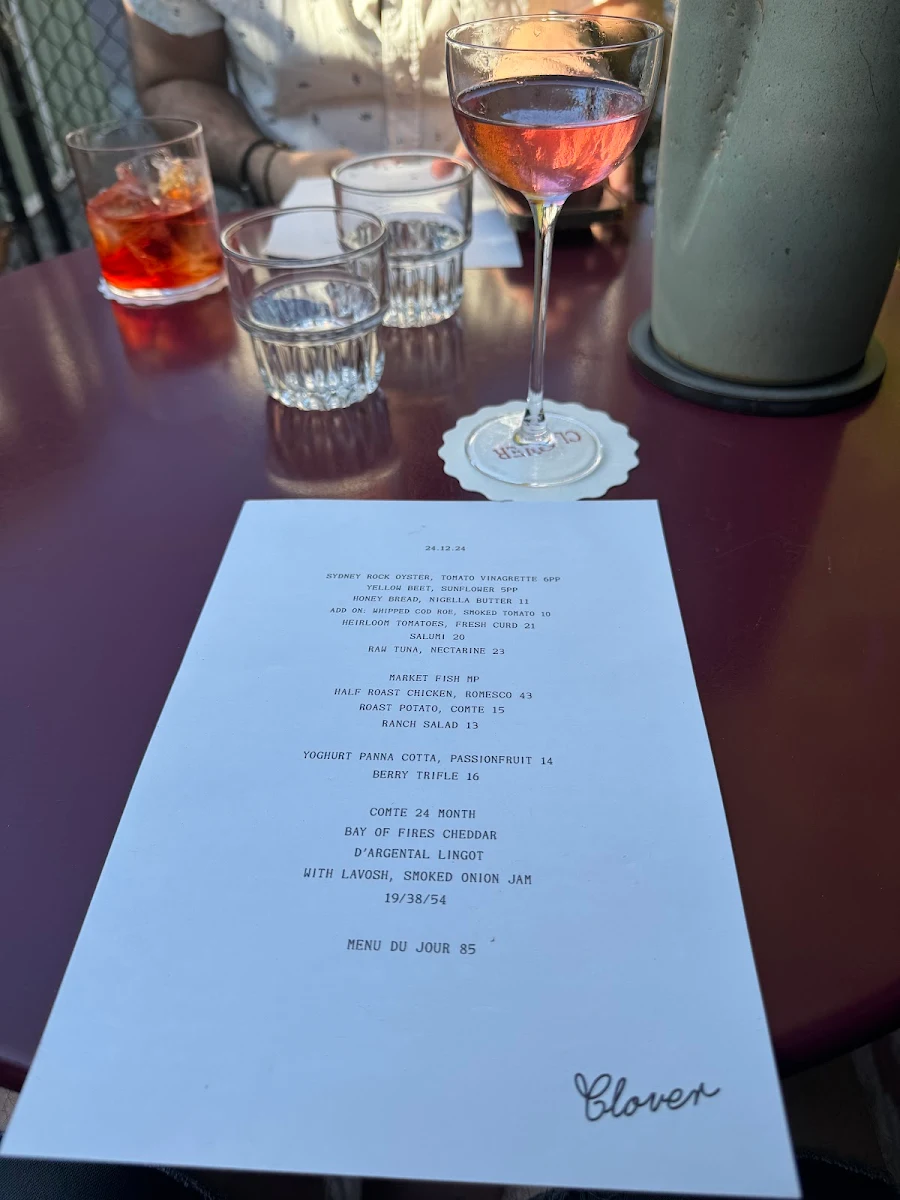 Menu, Clover