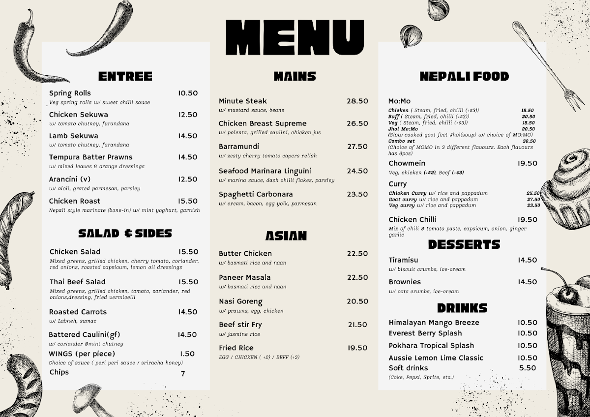 Menu, THE BITES HAVEN