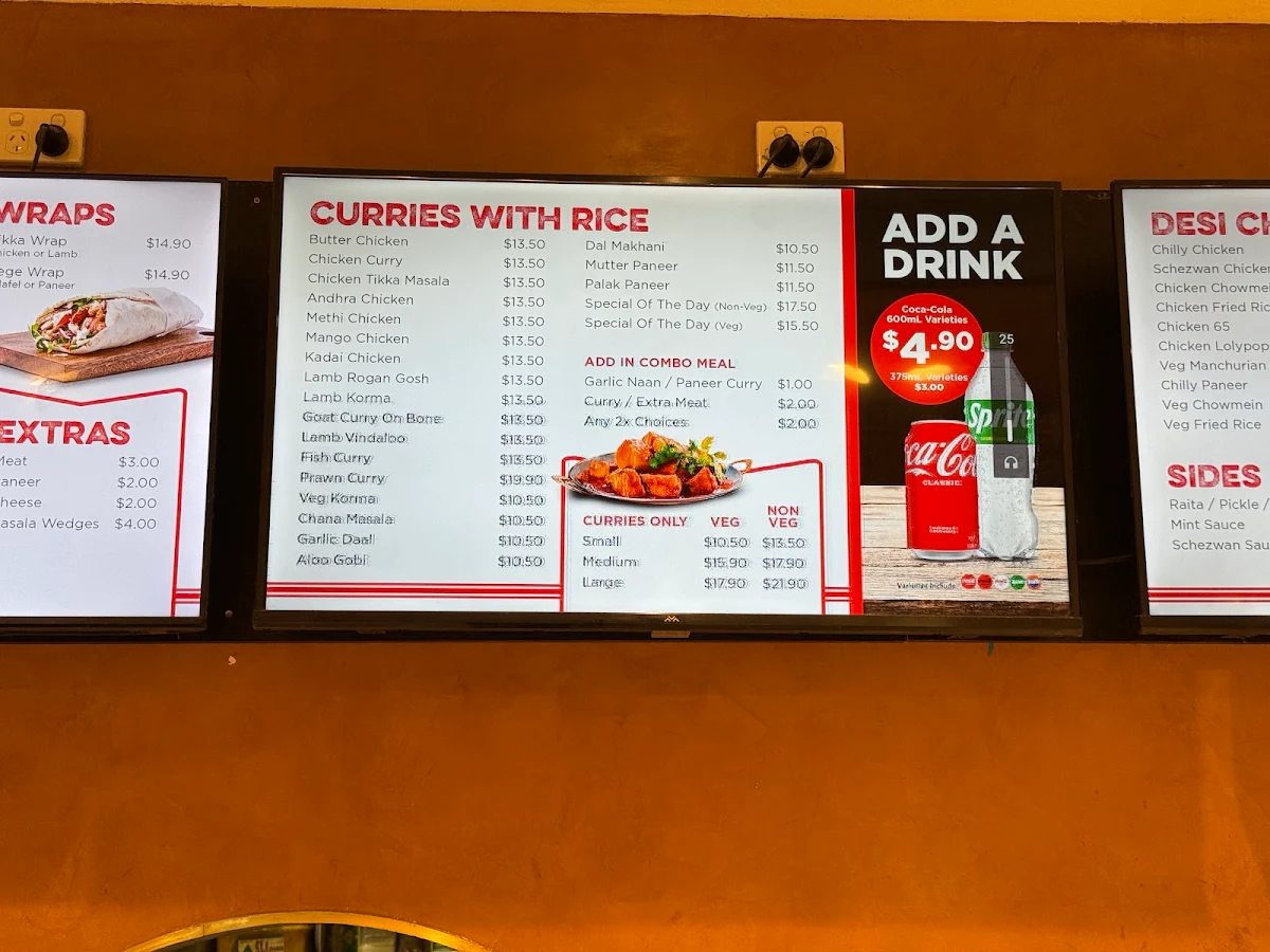 Menu, Eat Indian
