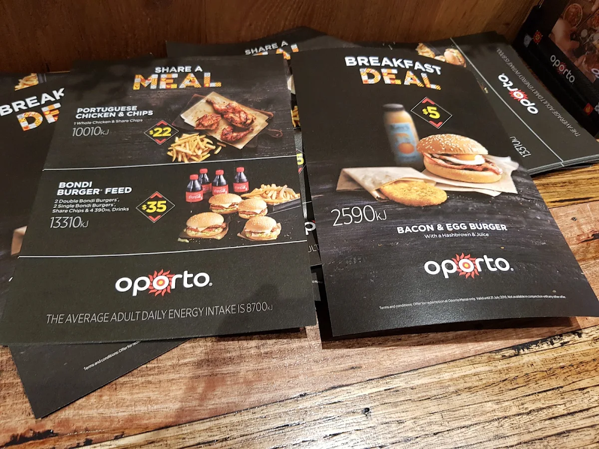 Menu, Oporto Menai