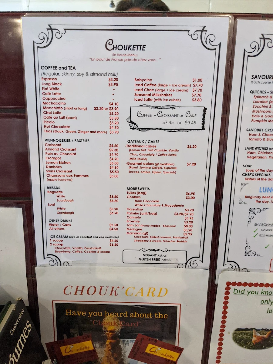 Menu, Choukette