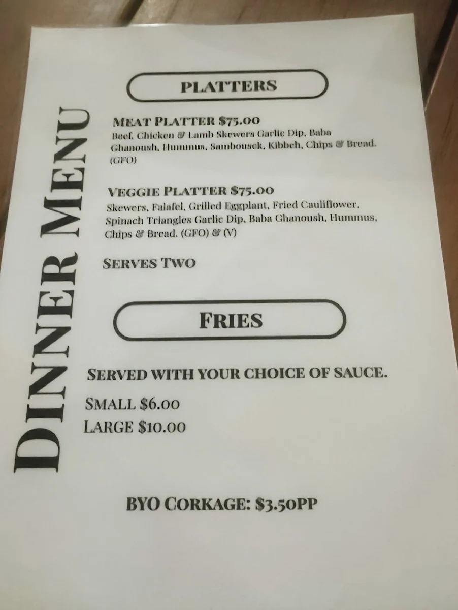 Menu, Port Beirut