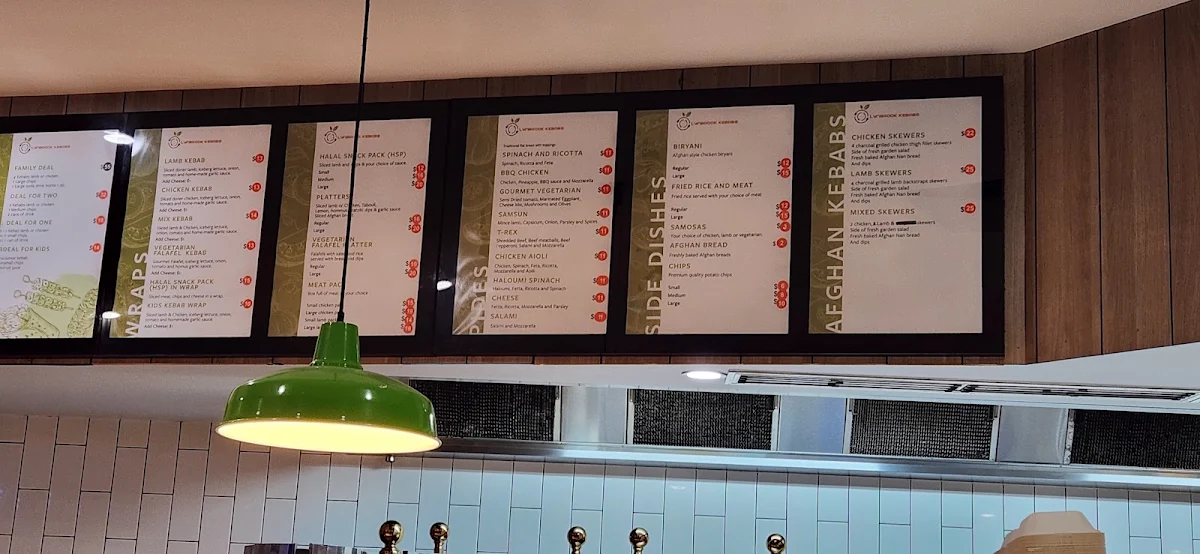 Menu, Lynbrook Kebabs