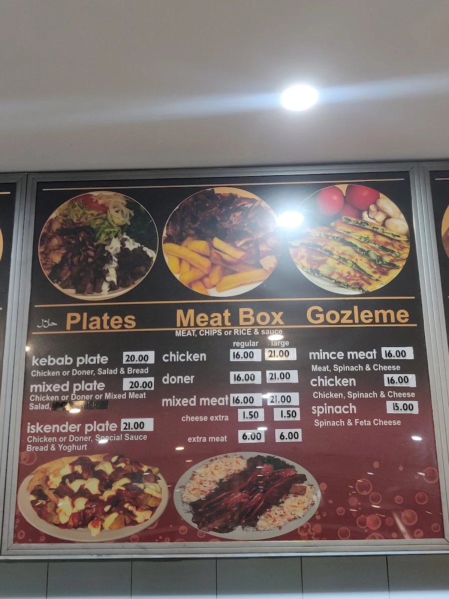 Menu, Thornlie Kebabs