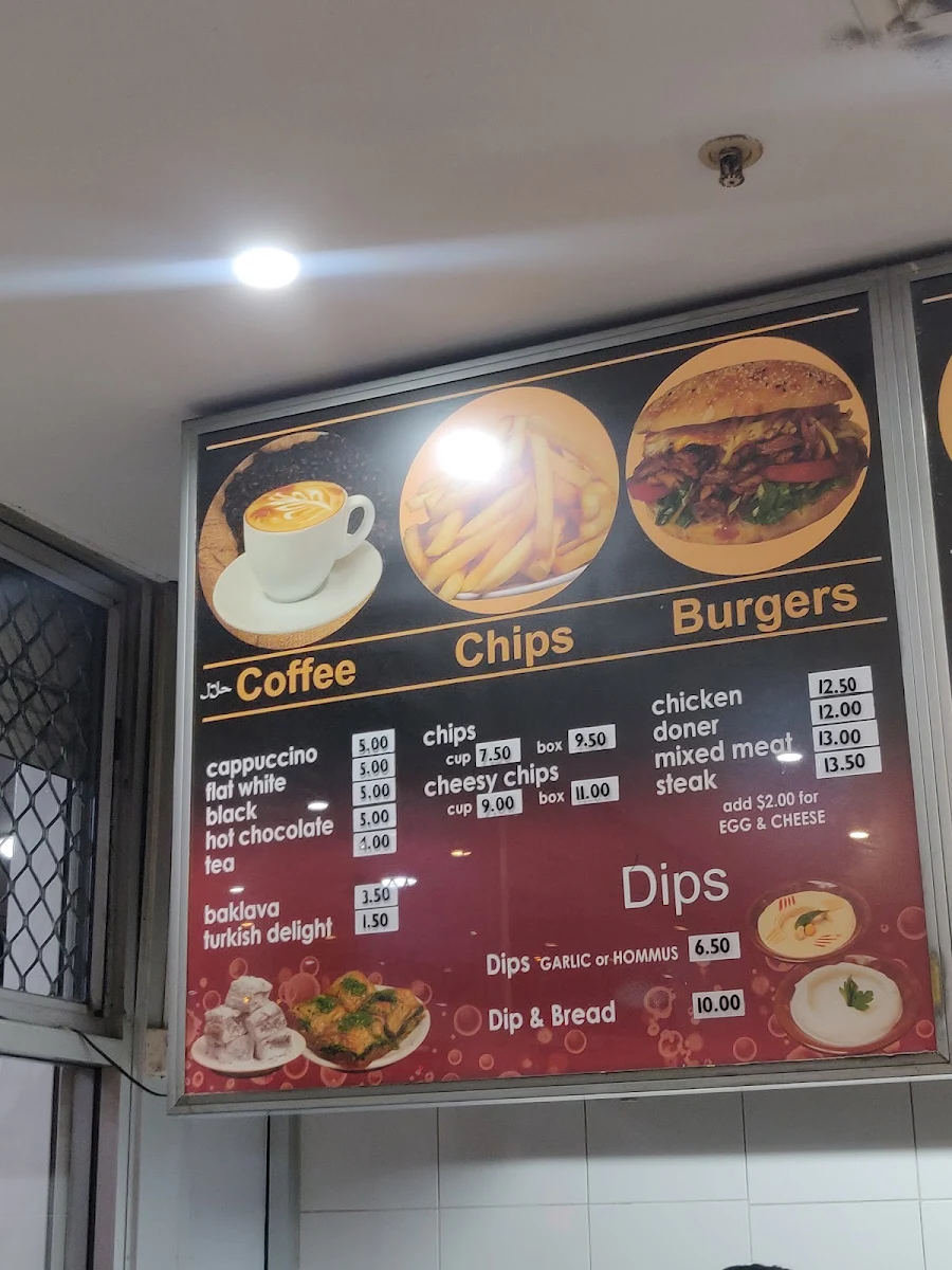 Menu, Thornlie Kebabs