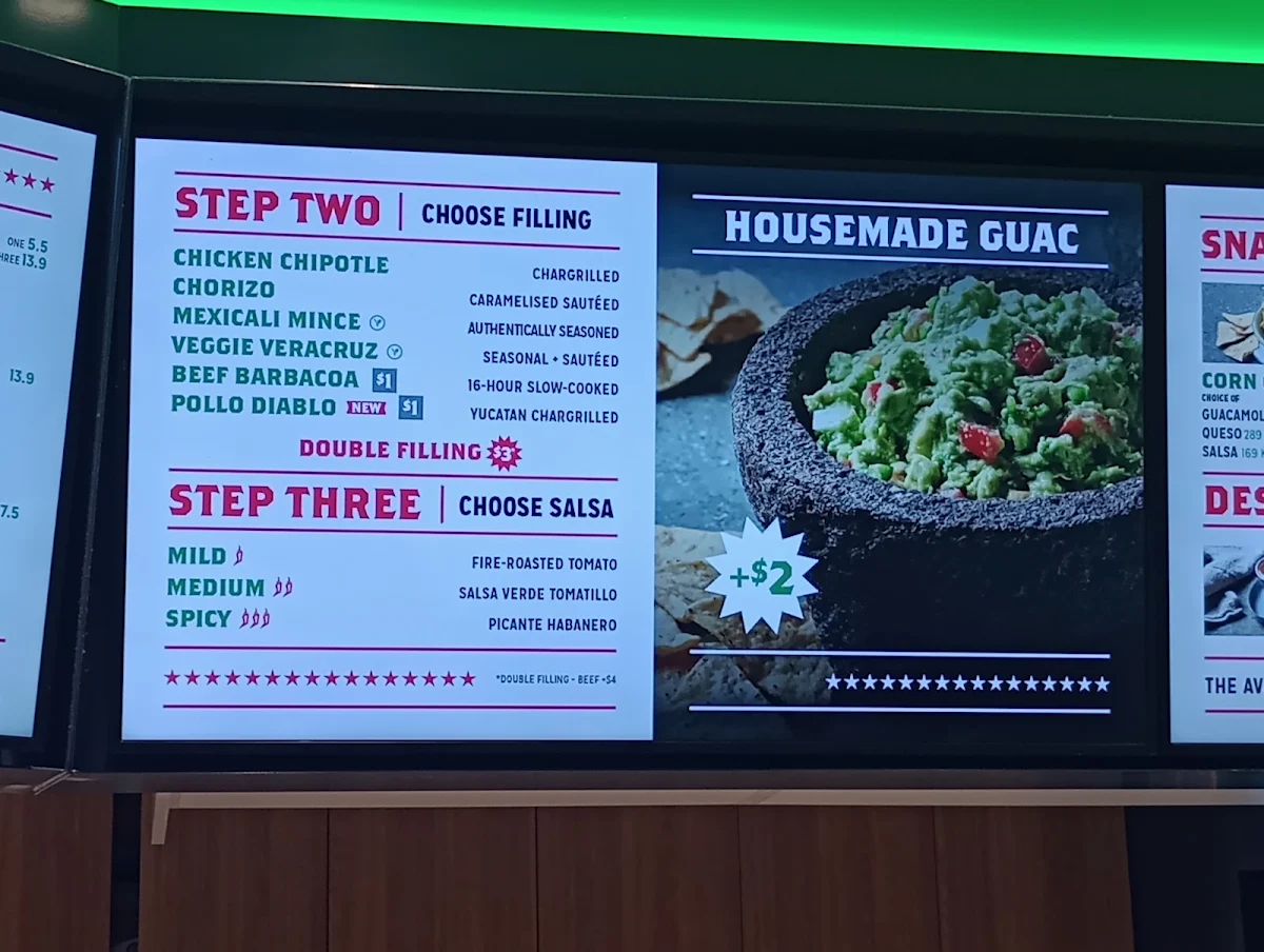 Menu, Mad Mex Mt Gravatt