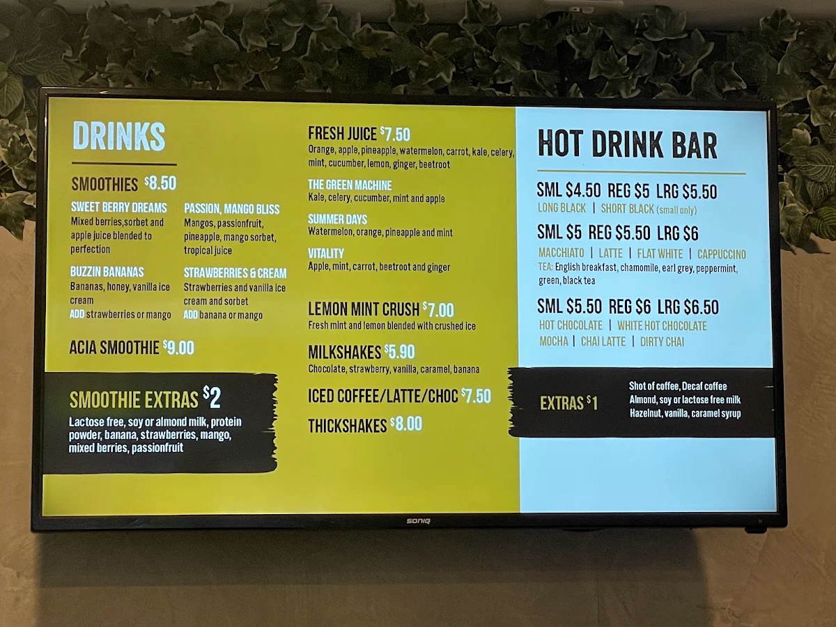 Menu, Caffeine Club