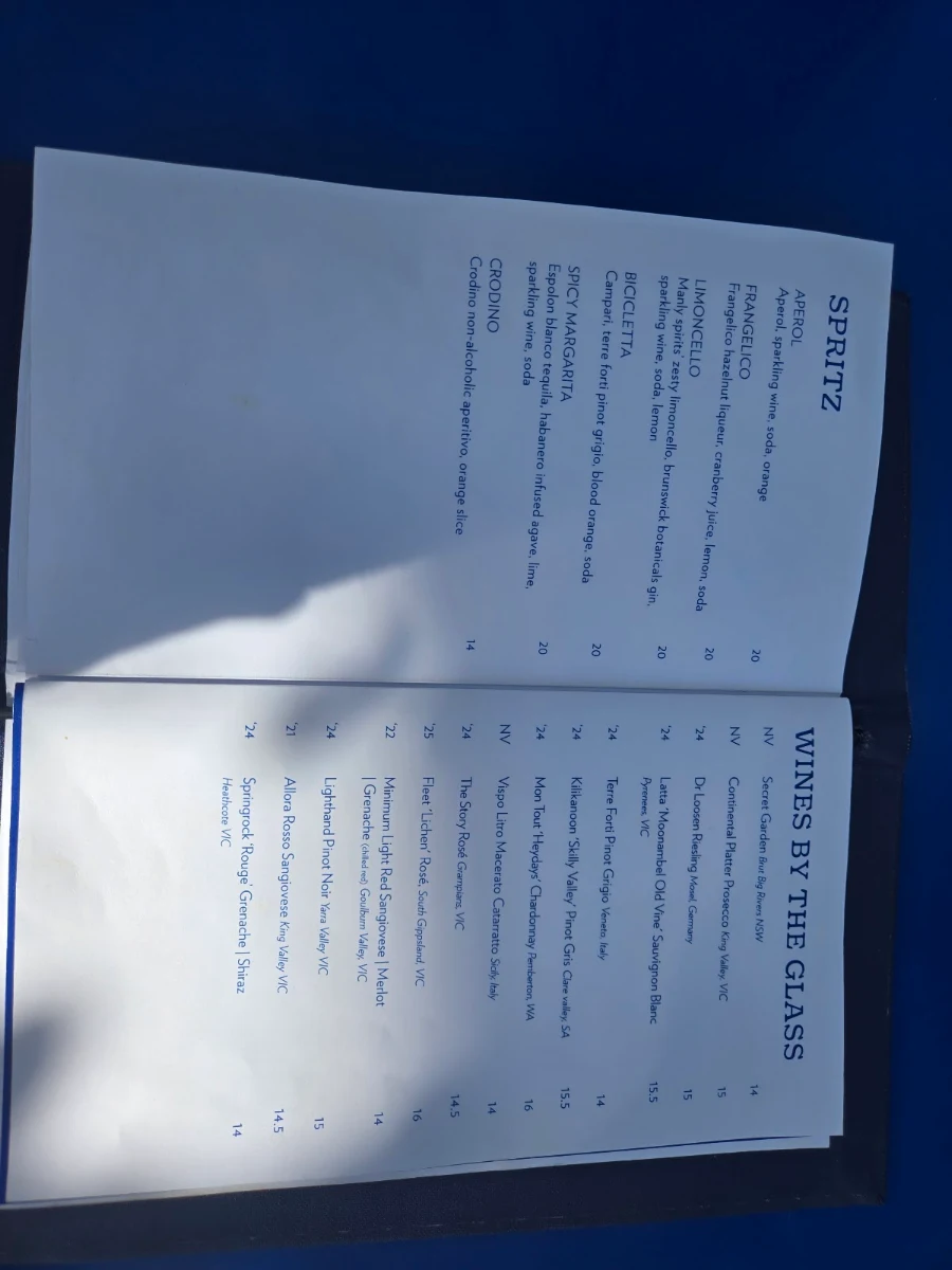 Menu, Good Heavens Rooftop Bar