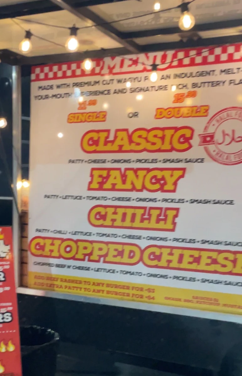 Menu, SMASH Burger Club x SLAPPIN’ Hot Chicken