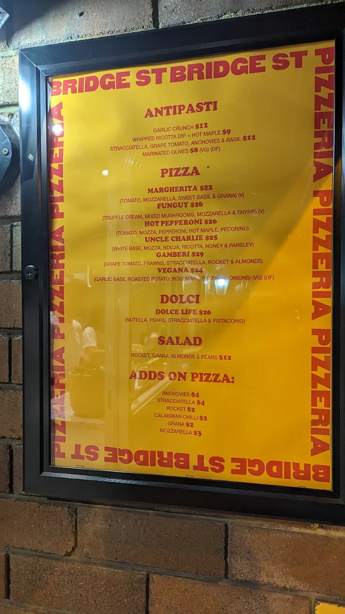 Menu, BSP’ERIA Penshurst