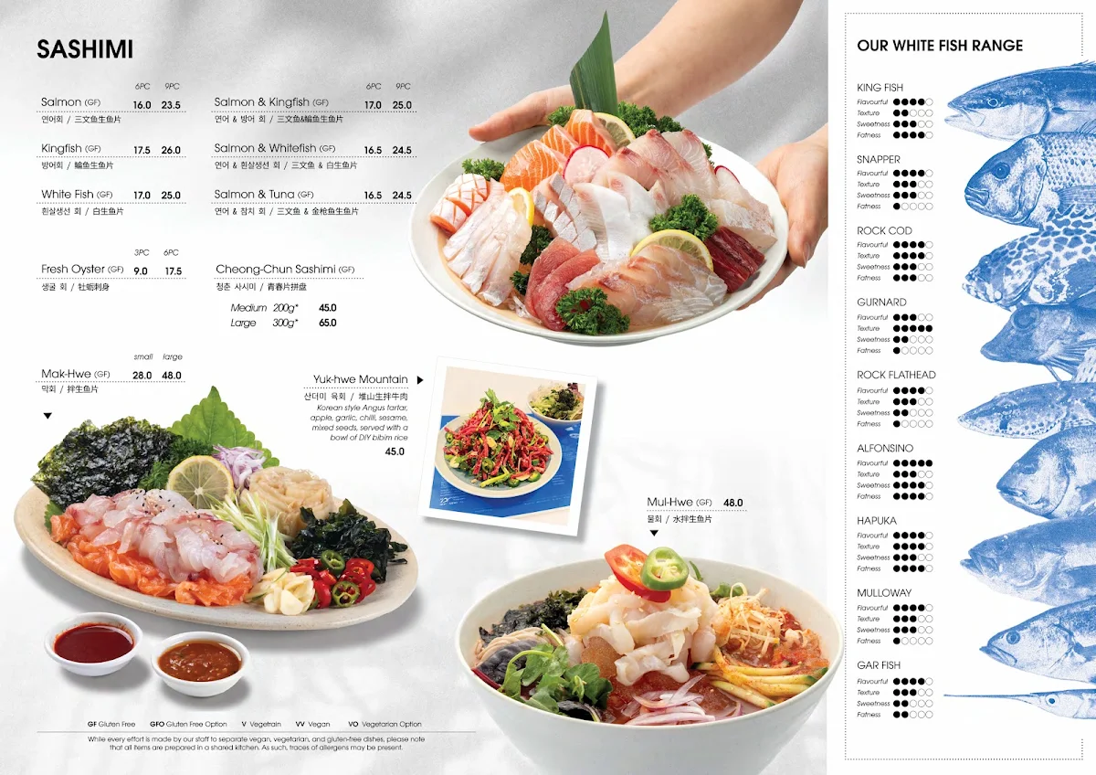 Menu, Cheong-chun Sushi (청춘초밥)