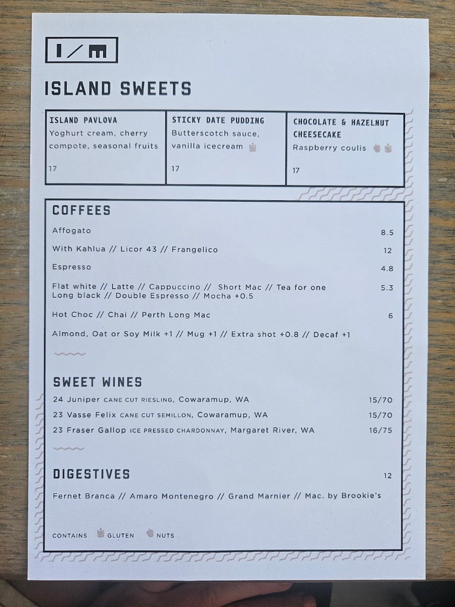 Menu, Canteen Trigg