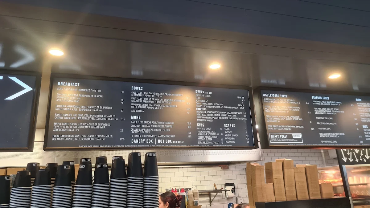 Menu, Canteen Trigg