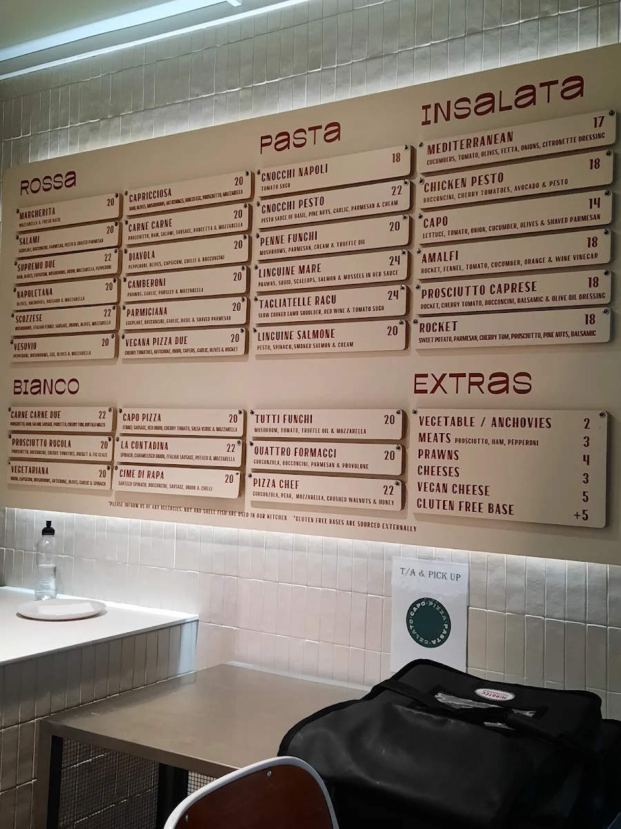 Menu, CAPO PIZZA