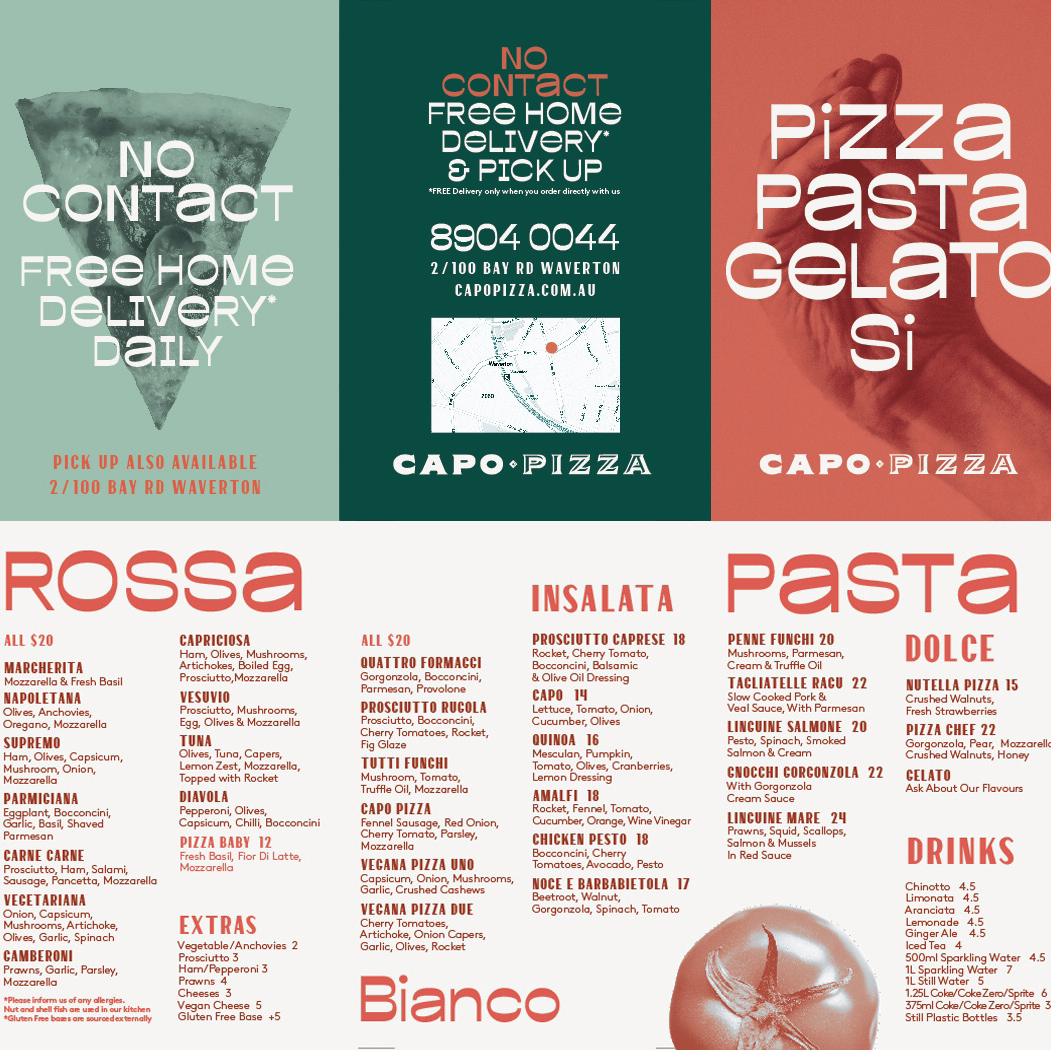 Menu, CAPO PIZZA