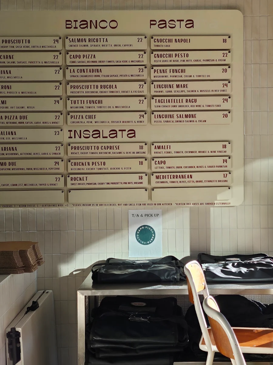 Menu, CAPO PIZZA