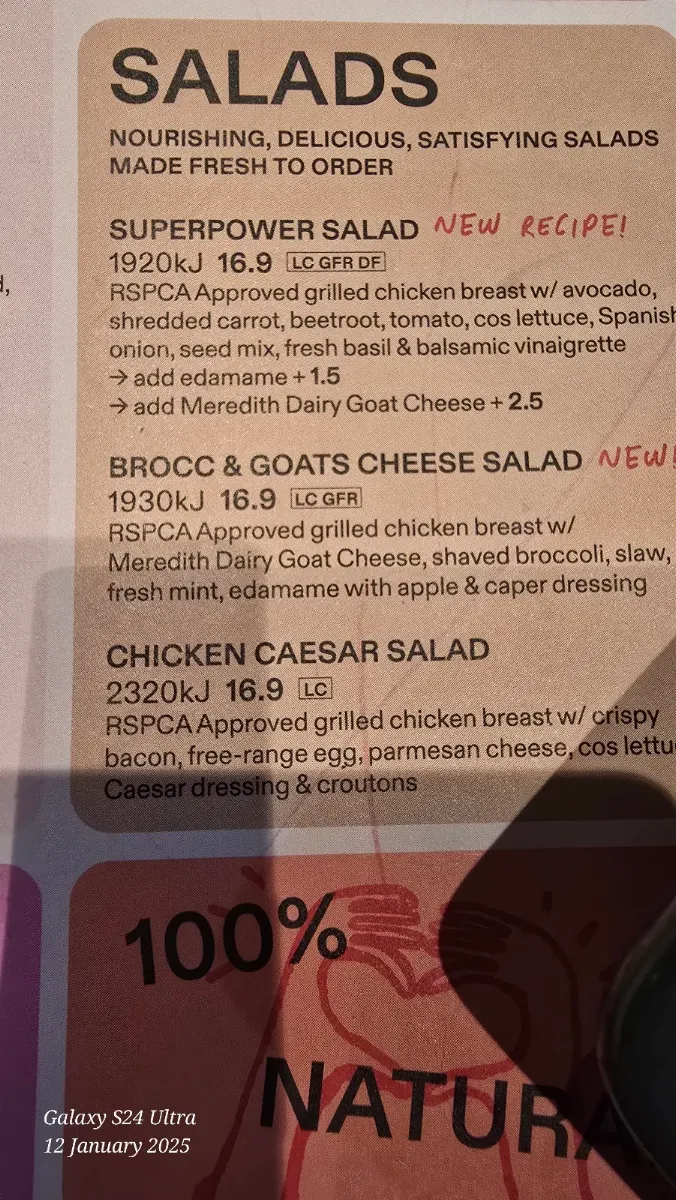 Menu, Grill'd Burgers - Upper Coomera