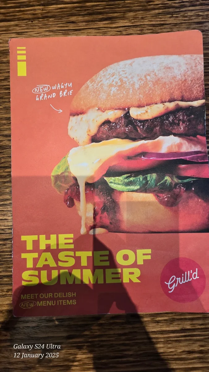 Menu, Grill'd Burgers - Upper Coomera