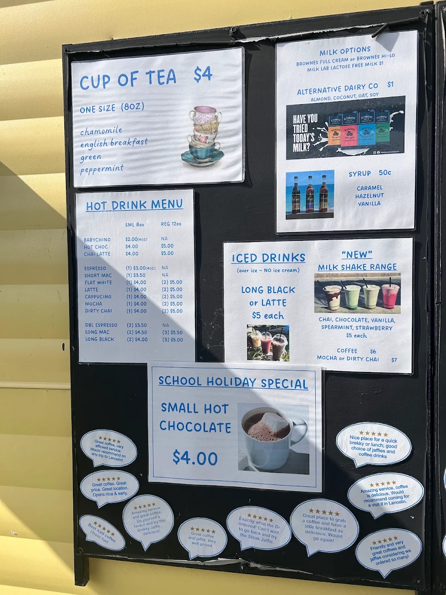 Menu, On Point Coffee