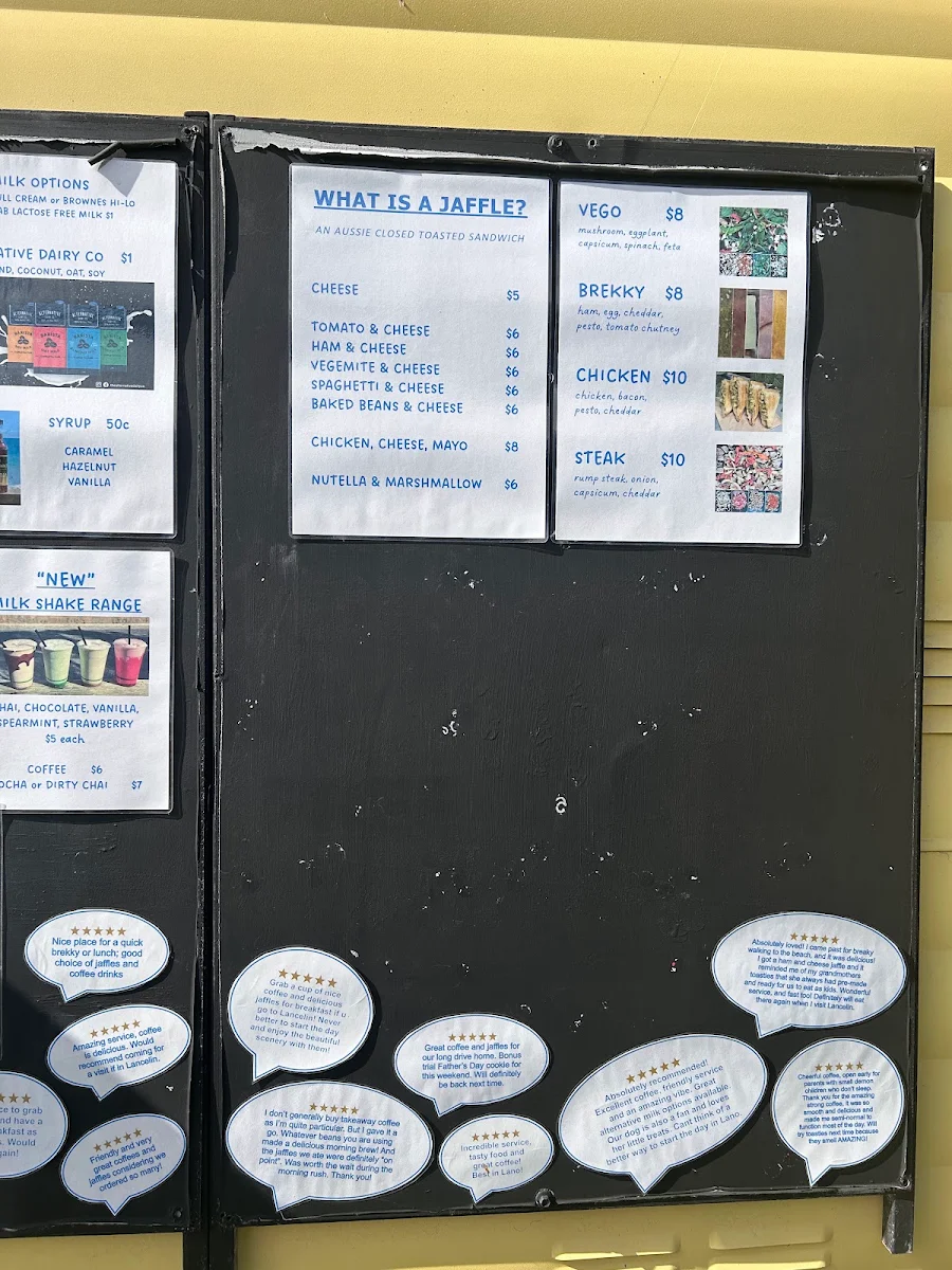 Menu, On Point Coffee