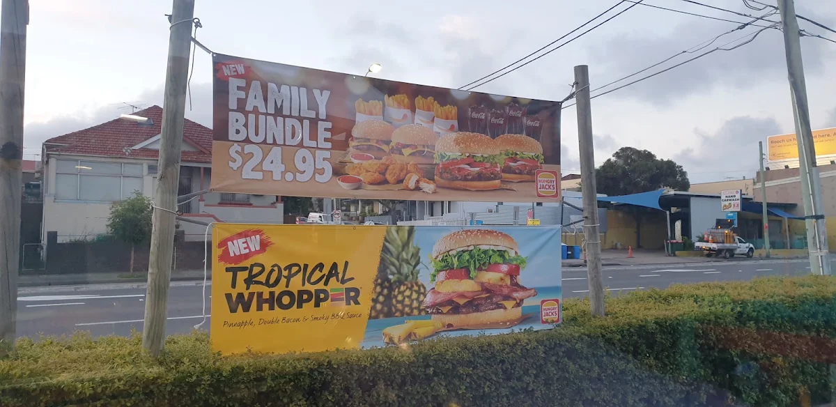Menu, Hungry Jack's Burgers St Peters