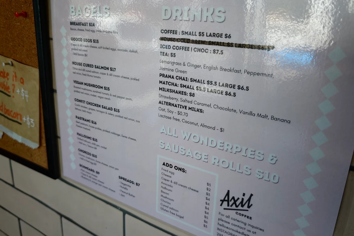 Menu, Crooked Letters