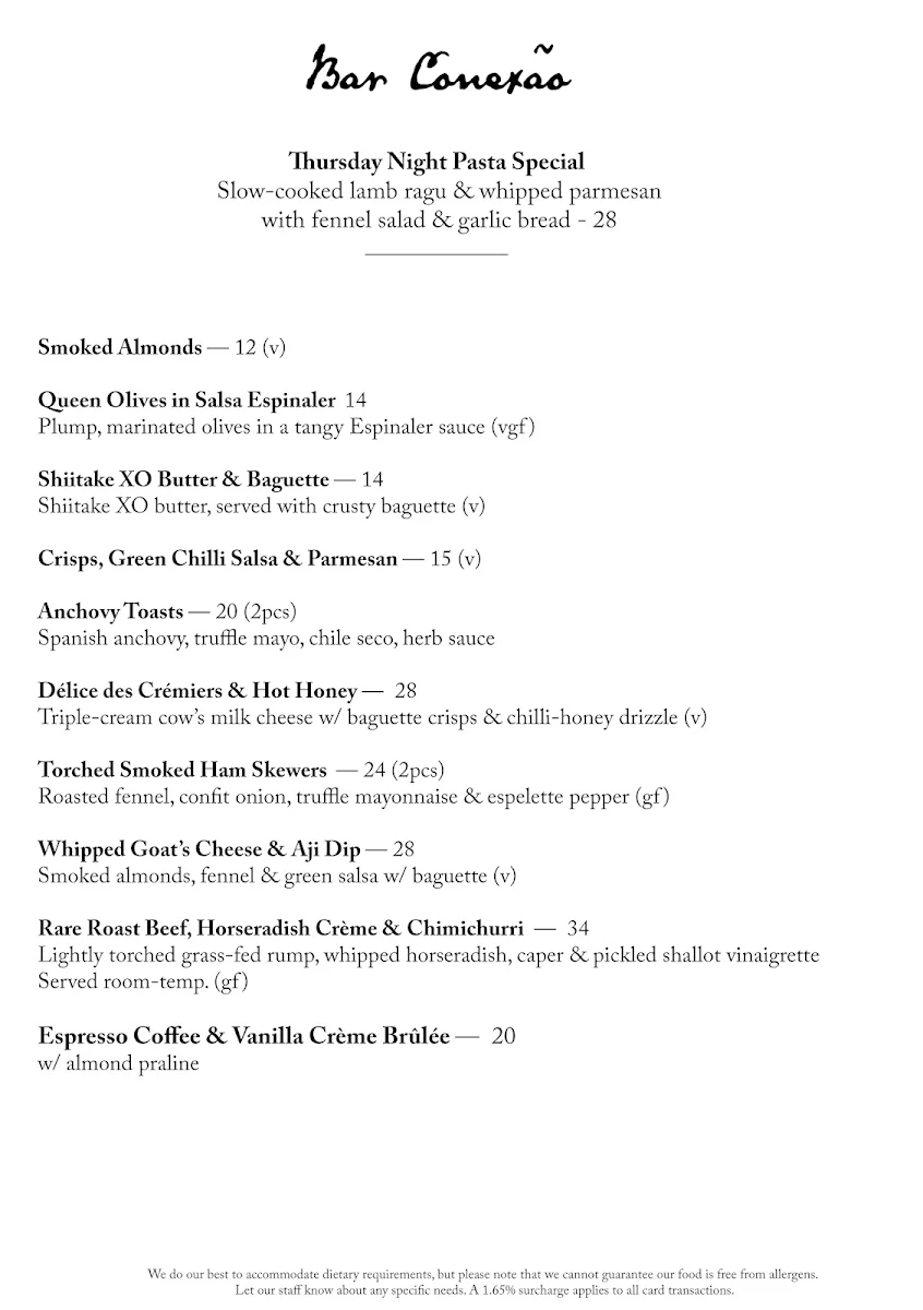Menu, Bar Conexão