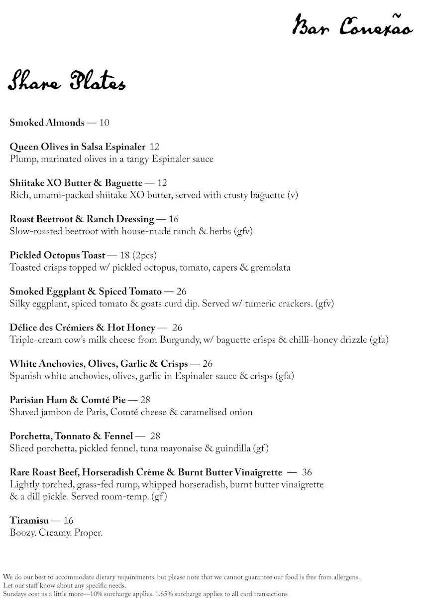 Menu, Bar Conexão
