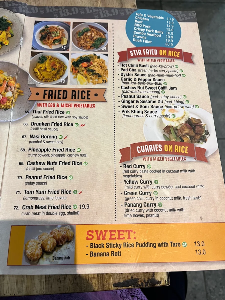 Menu, Thai Bites Kogarah