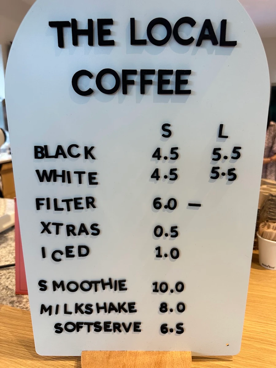 Menu, The Local Enfield