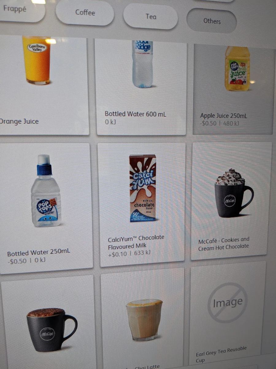 Menu, McDonald's Cessnock
