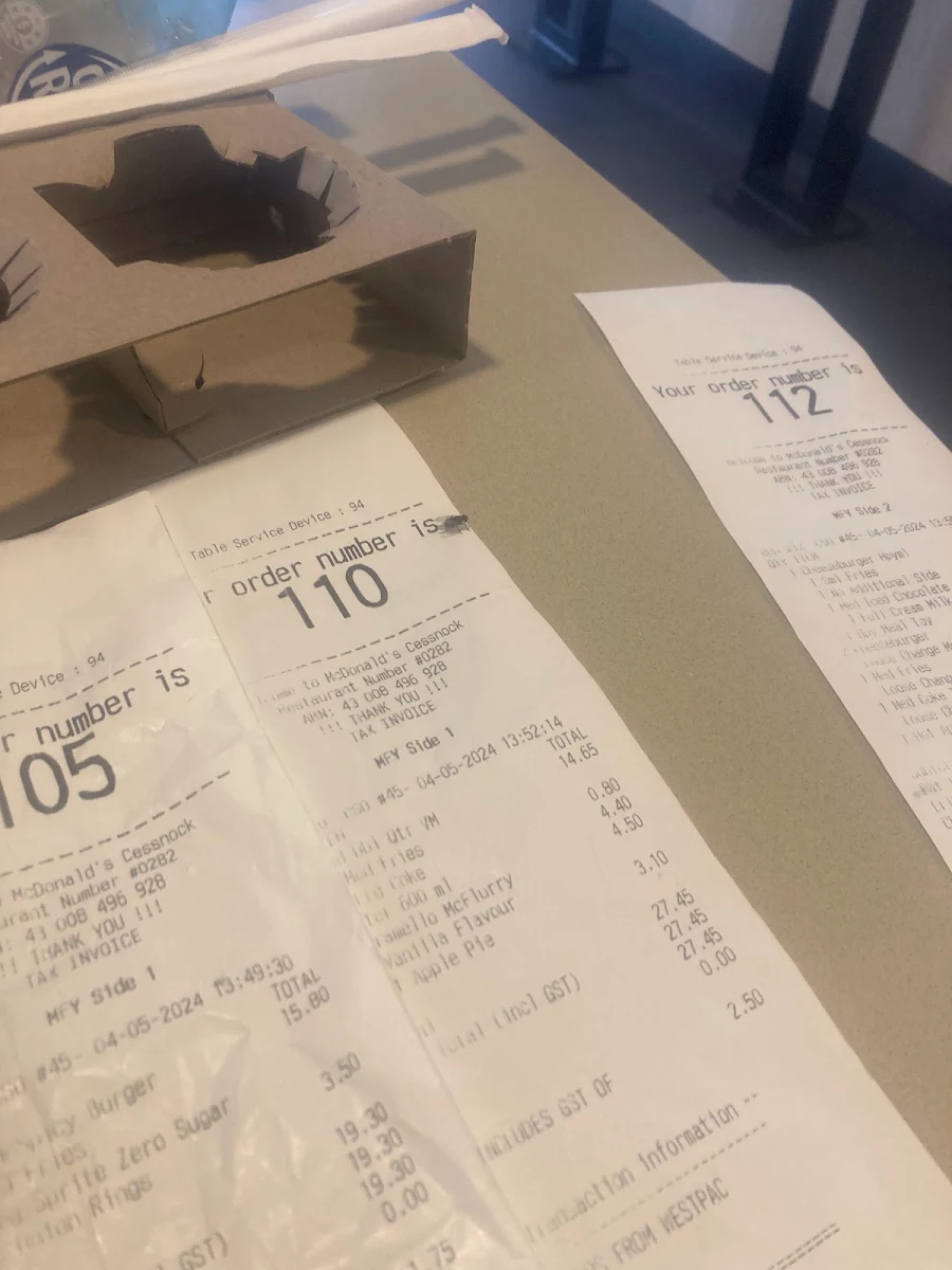 Menu, McDonald's Cessnock